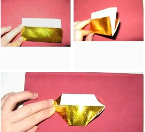 金元宝完成了金元宝的叠法有几种元宝的叠法:1,准备好一张方形的纸