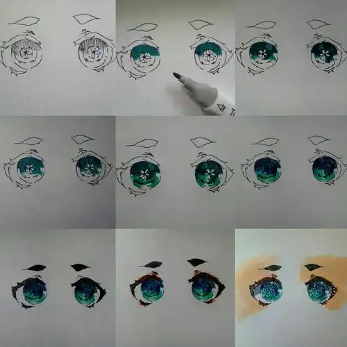 眼睛 教程 比例 彩铅 马克笔