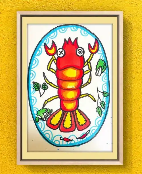 龙虾儿童画