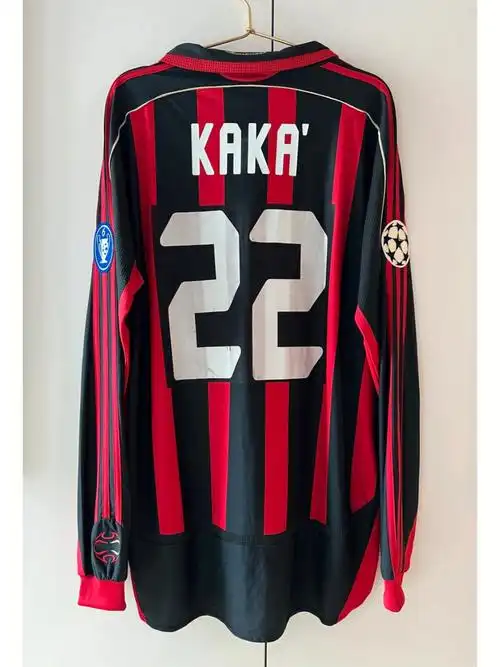 ac米兰0607赛季欧冠黑框卡卡更衣室球衣