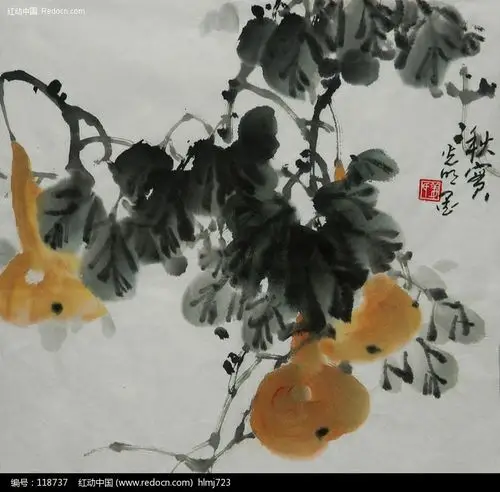 画葫芦的基本构成要素:叶子,葫芦,藤蔓.