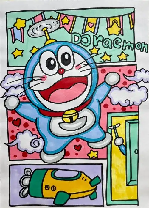 哆啦a梦动漫创意画