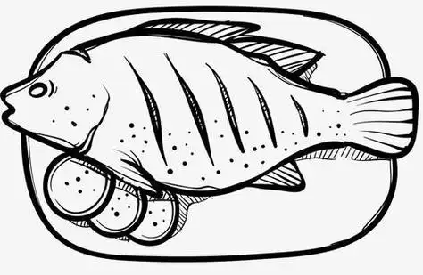 盘子里鱼简笔画