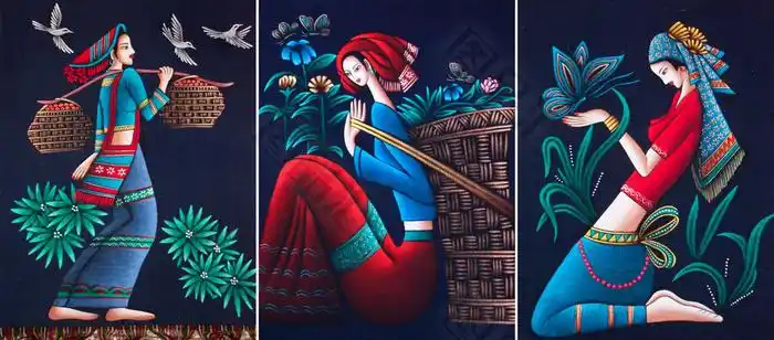 少数民族女人装饰画素材