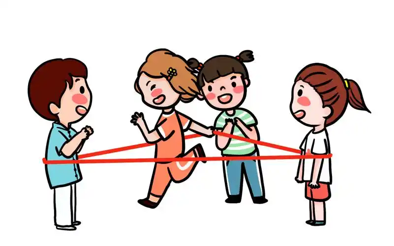 跳皮筋以绳绕陀螺使其旋于地,再以绳抽打,使之旋转不停.