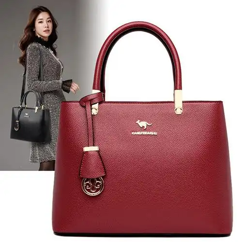 袋鼠正品真皮包包2020新款时尚手提斜挎女式中年妈妈包气质大容量