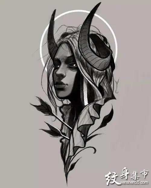 暗黑人物纹身暗黑人物纹身手稿暗黑人物纹身手稿图案