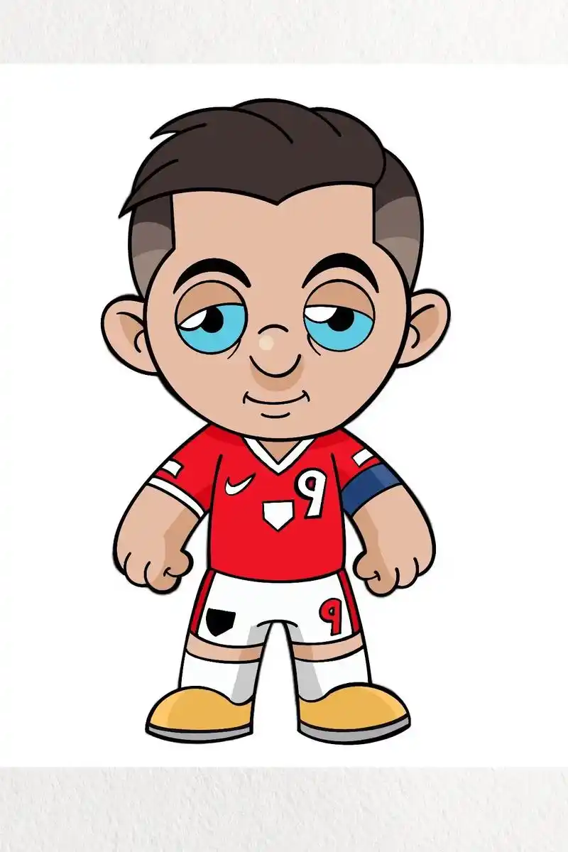 足球 #简笔画 #卡通画 #q版球星 - 抖音