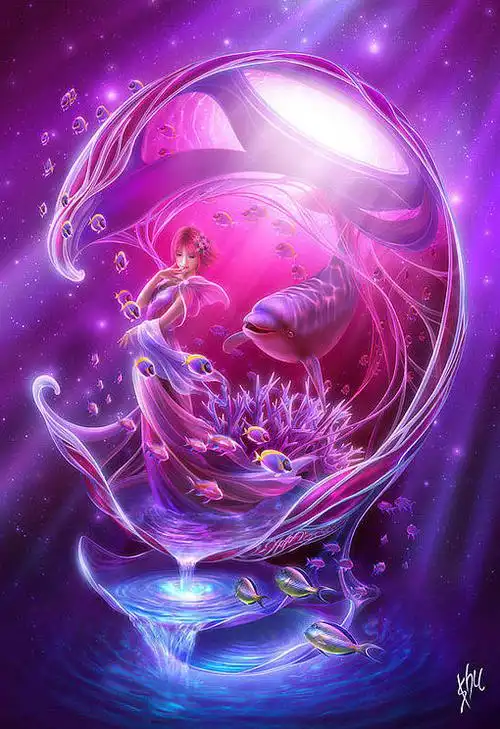 图片插画唯美浪漫梦幻风景星座壁纸美女