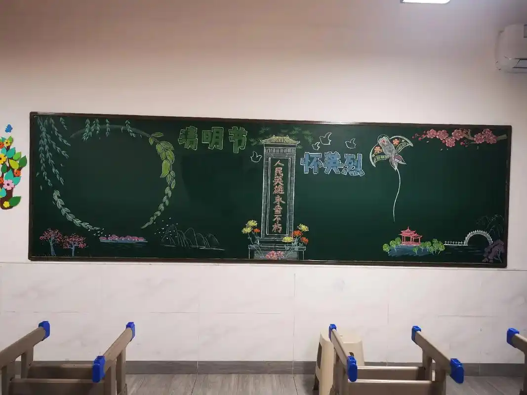 清明主题黑板报 - 小红帽 - 抖音