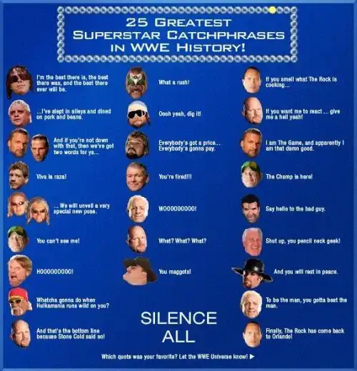 求wwe里面大部分角色的名言