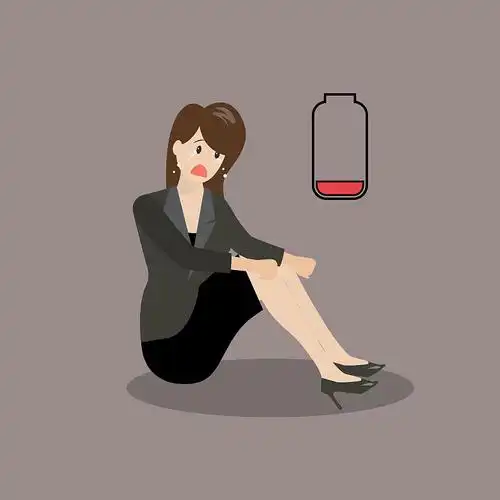 电池耗尽的商业女性图片下载