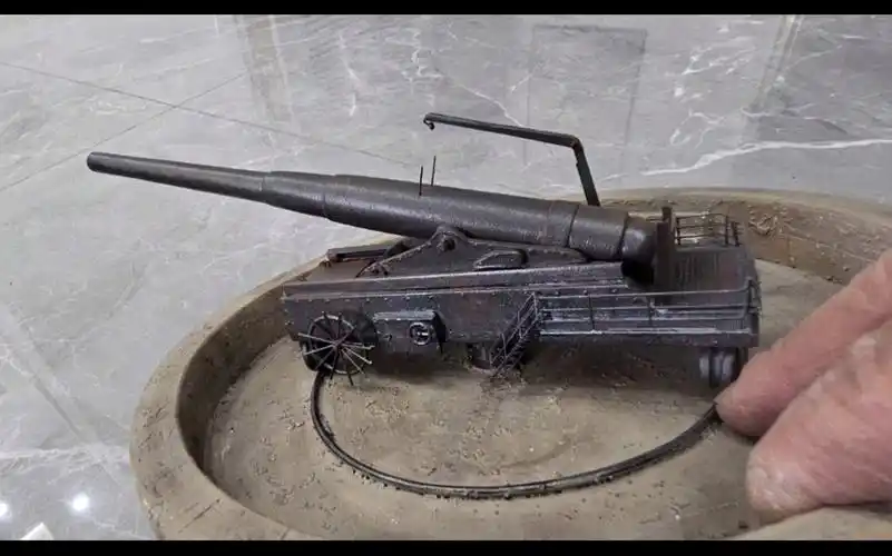 接受预定,德制克虏伯280毫米海岸要塞炮模型,全手工自制,自创手艺