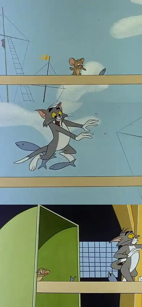 猫和老鼠三宫格动漫壁纸