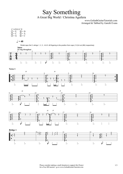 say something吉他谱1