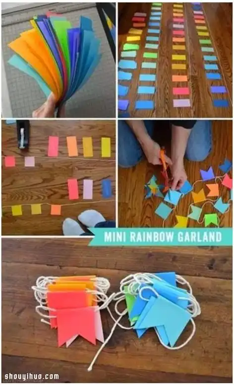 简单圣诞节日彩旗装饰diy手工制作图解教程