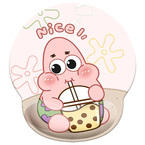 派大星喝奶茶护腕鼠标垫办公打字保护手腕硅胶软垫手腕托卡通可爱