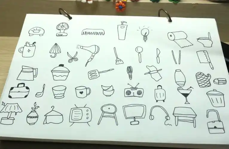 日常生活用品与学习用品类简笔画