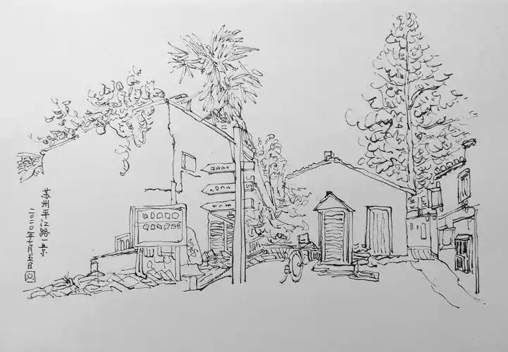 6)黄艾《水性笔风景速写》临摹2(2020.3-2020.12)