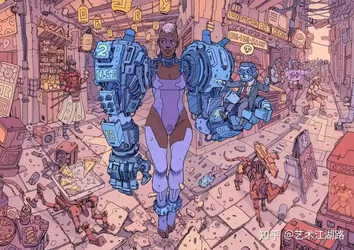 赛博朋克插画.桃色机械朋克-他眼中未来的样子 - 知乎