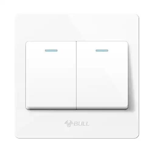 单控开关86型墙壁暗装两位二位2位电源双位双联二开单控开关插座面板