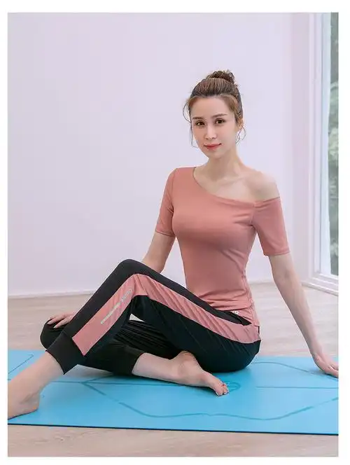 夏天新款瑜伽服套装女仙气质露肩性感薄款健身房运动服显瘦修身款