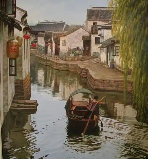 油画 江南水乡就是这么美