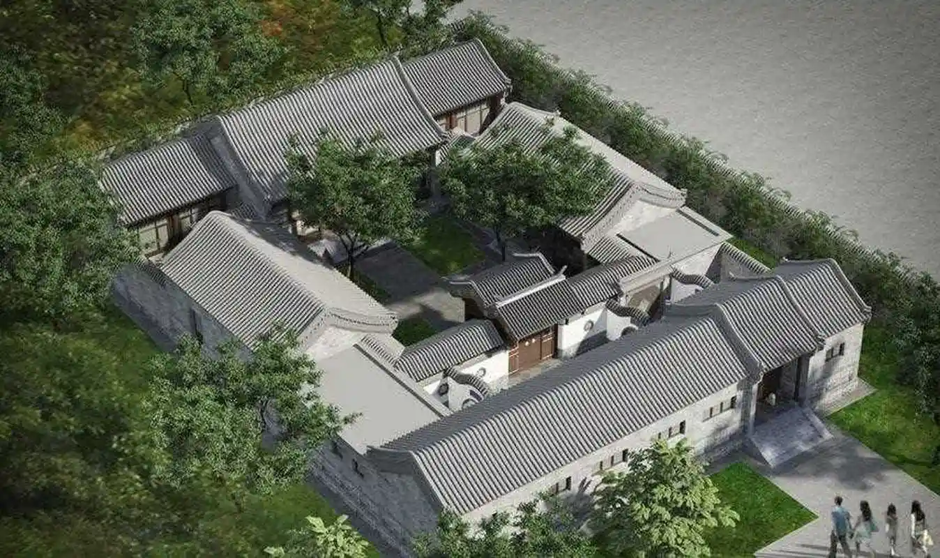 这套户型是二进四合院,倒座房这里设计了设备间,服务台,娱乐间,接待室