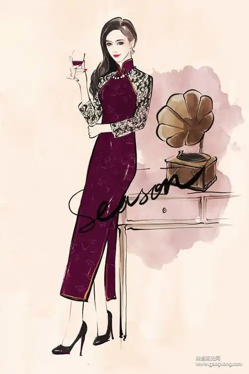 高级定制旗袍服装设计,旗袍设计作品手绘图集