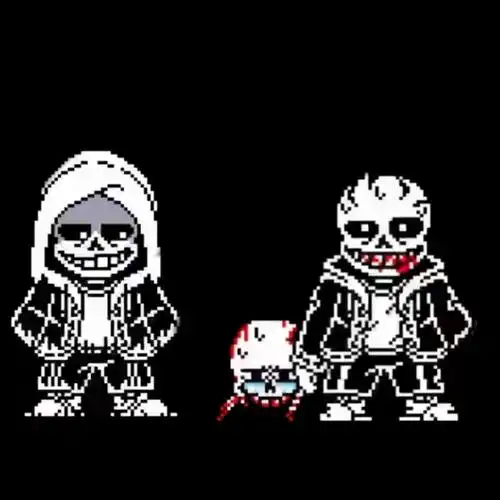 尘埃sans看着精神错乱sans的帕头