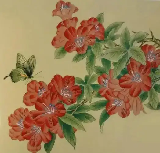 【国画教程】工笔杜鹃花设色步骤解析说明_国画教程_零二七艺考