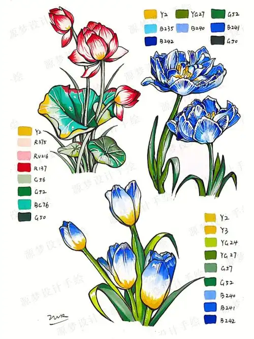 源梦设计手绘|视觉传达|图形创意|教师范画