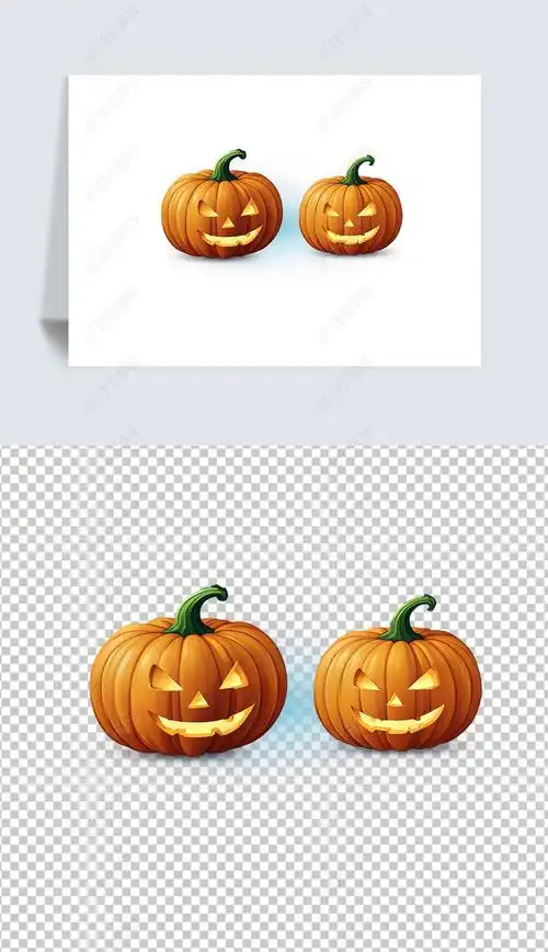 原创万圣节南瓜蔬菜海报免抠png透明图片素材-版权可商用