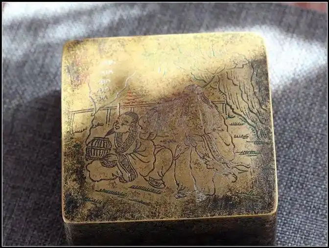 民国时期姚华款刻铜墨盒