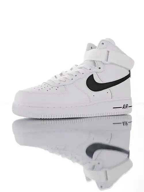 耐克nike air force 1 high 07 3white/black"空军一号经典高帮皮革