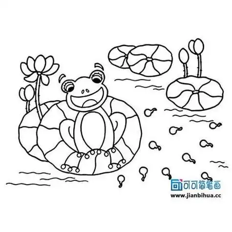 漂亮的 strong>池塘 /strong>风景简笔画图片怎么画简笔画教程