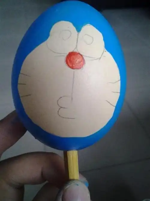 鸡蛋壳画的做法 蛋壳手绘哈喽尅提的详细画法