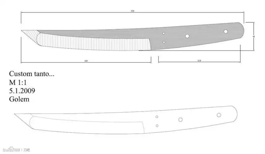 求大神给个设计图直刀的设计图 本人想自己作吧,要简单跃详细越好 .