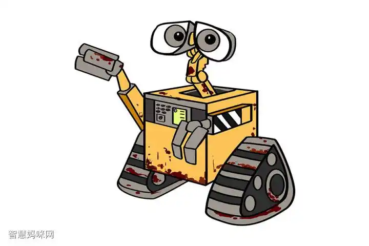 儿童画作品:机器人总动员 机器人瓦力怎么画_少儿美术画学习_零二七