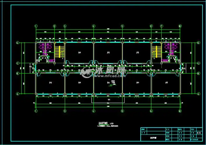 济南某单位临街商务写字楼的设计- 设计方案图纸 - 沐风网