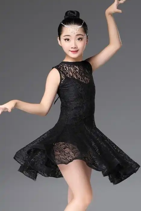 女童拉丁舞裙儿童高档比赛服中大童练功服拉丁舞服装儿童女孩夏季