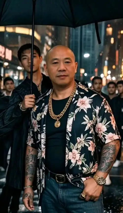 不卖猪肉了,客串一下黑帮老大,友情演出