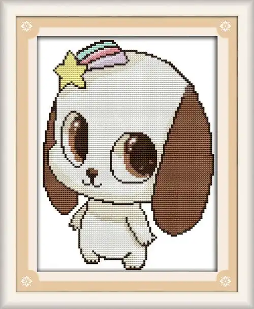 印花十二生肖十字绣新款可爱小狗卧室小幅动物图案卡通简单初学者