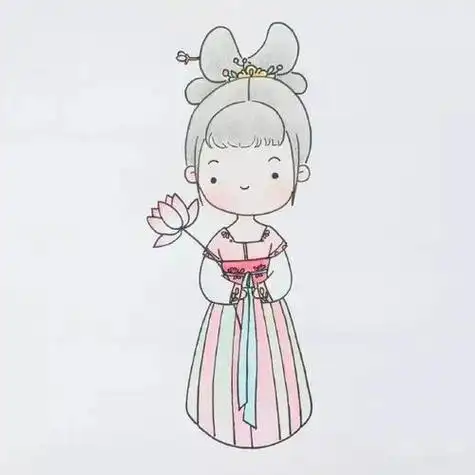 汉服公主简笔画