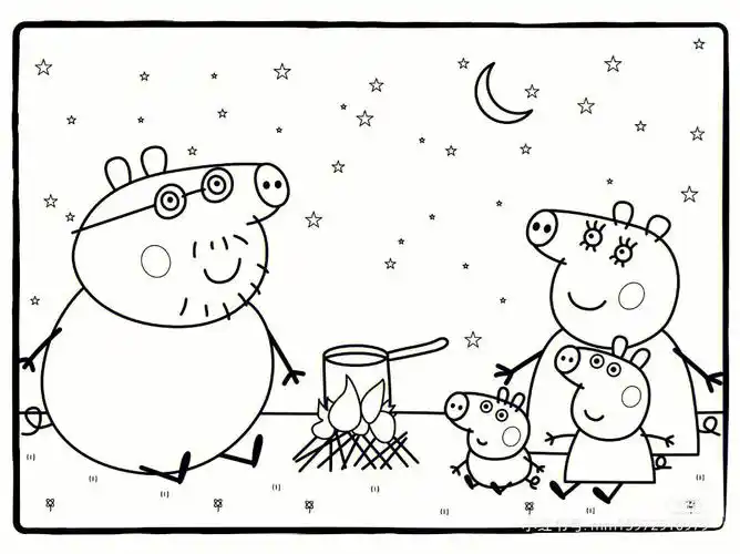 小朋友们最爱的涂色素材小猪佩奇