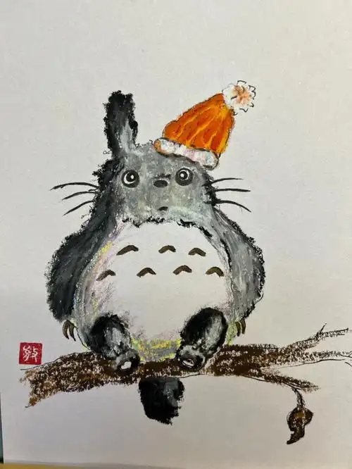 水粉棒油画棒速涂龙猫3