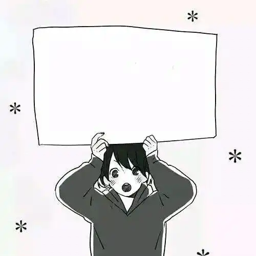 求类似于这样动漫人物拿着空白纸的图