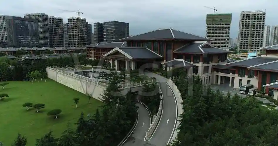 西安浐灞华海酒店航拍4k浐灞华海湖滨会馆