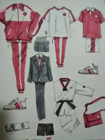 中国校服手绘