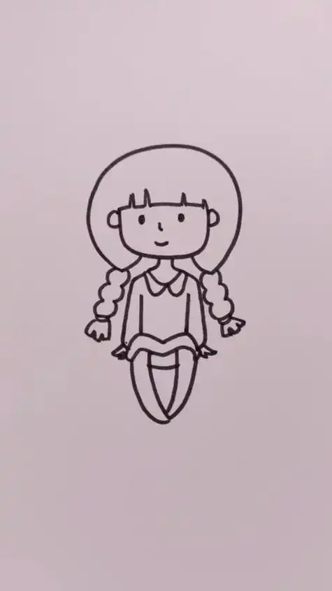 画画原来如此简单小女孩这样画简单又可爱漂亮的手账卡通动漫人物绘画